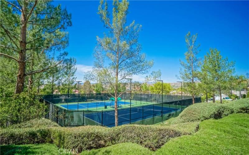 Lighted tennis courts