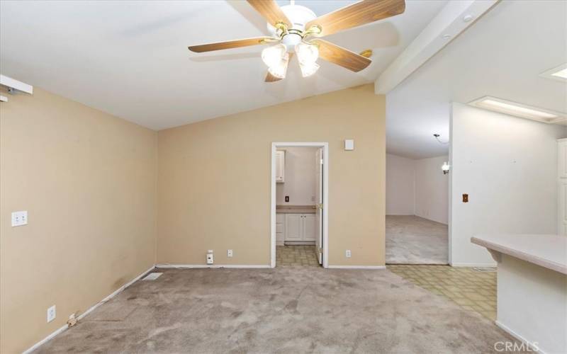 Family Room looking into the very Large Laundry Room