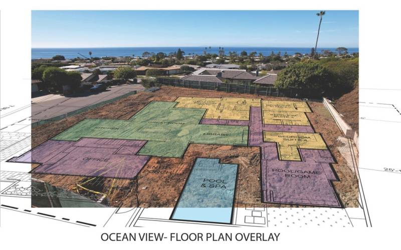 13800 sqft private Ocean View lot. Site Overlay for totally new custom residence, 5150 sqft with only the  6 car garage under ground.     

This pad is fully approved to be raised by another 2.7 feet in height which will improve the ocean views even more. Ready to break ground in early March.