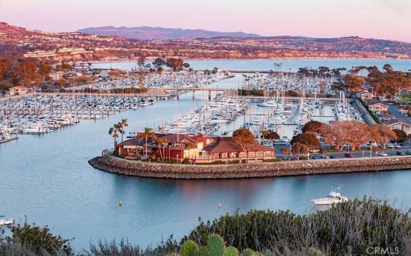A view of Dana Point Harbor with it's great boating & water sports activities.