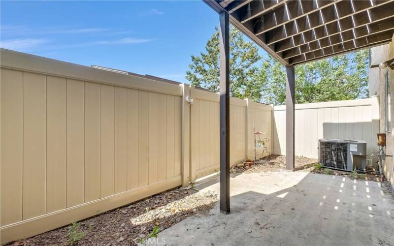 Private patio area with gate entry