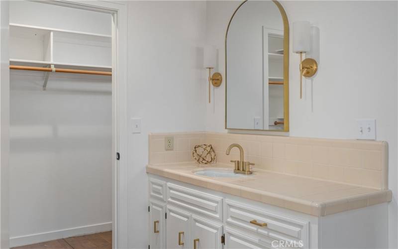 Master bath sink and closet