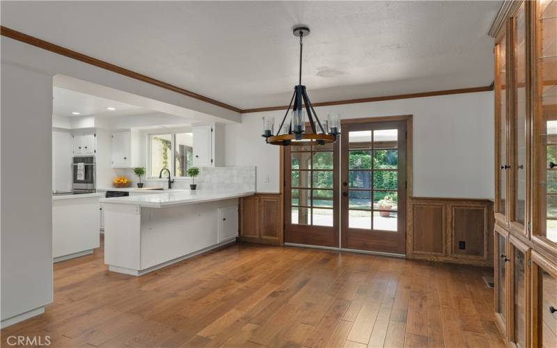 Kitchen open to dining room