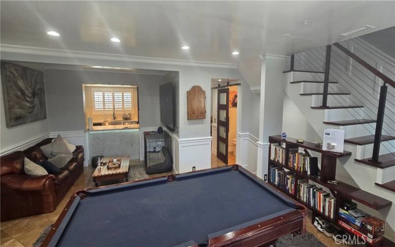 Living Room, Family and stairs view
