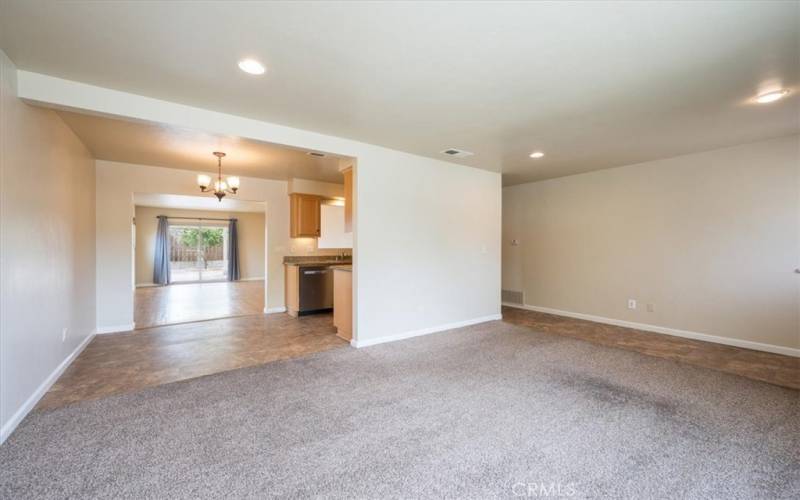 Front living room to kitchen