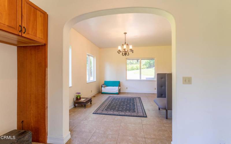 Archway to dining room