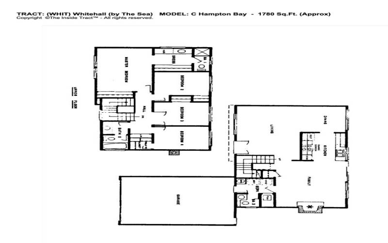 Original floorpan does not include permitted room addition off of Family Room