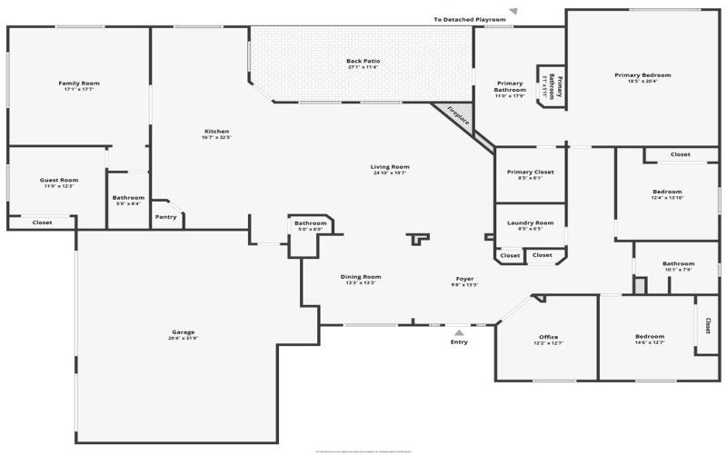 Room by Room floor plan of the home.