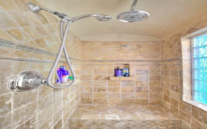Two Shower heads in Primary Bathroom