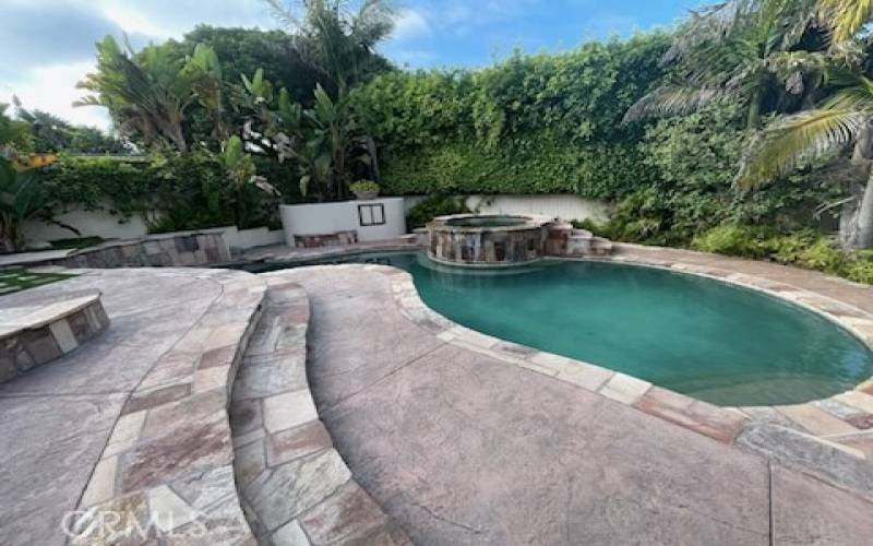 Large pool with jacuzzi