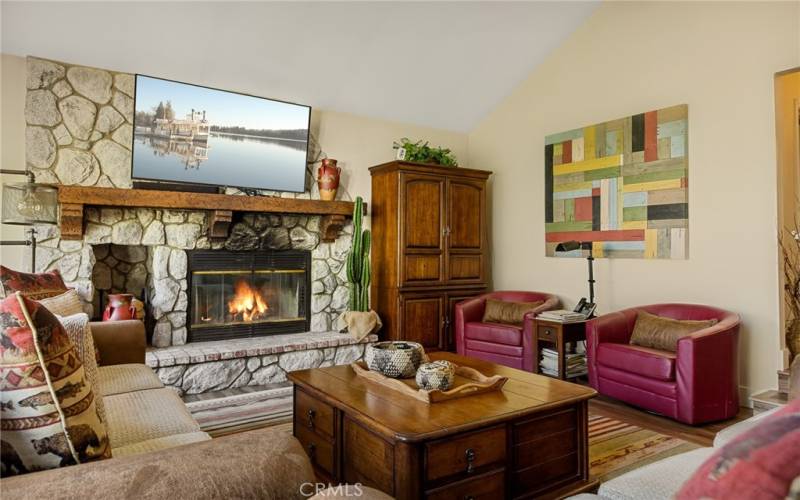 Living Room wtih Granite  Fireplace