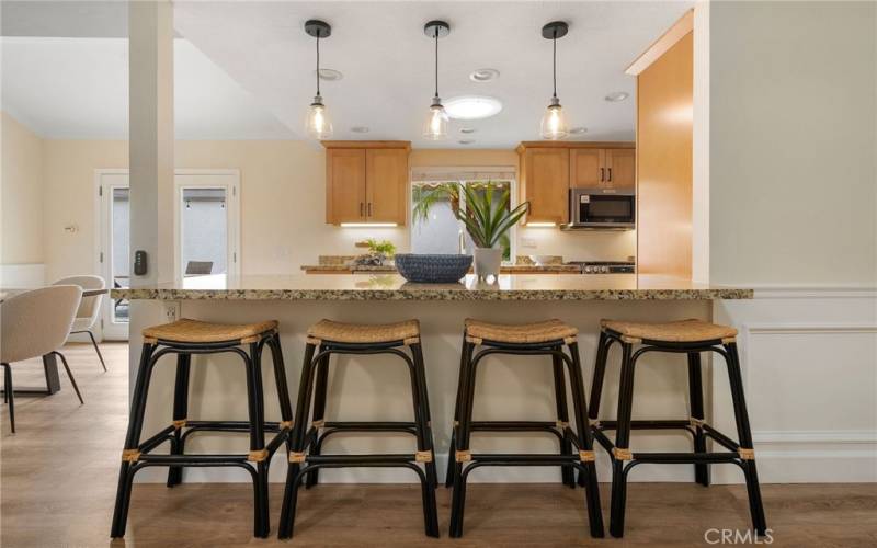 Kitchen opens up into living room.