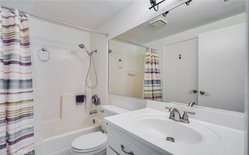 The Primary Bathroom can double for guests as well with two entrances.