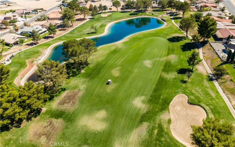 3 9 hole courses.  South Course, East Course, and North Course.  All FREE with your Membership to the Silver Lakes Country Club.  Your Monthly HOA Dues covers you.