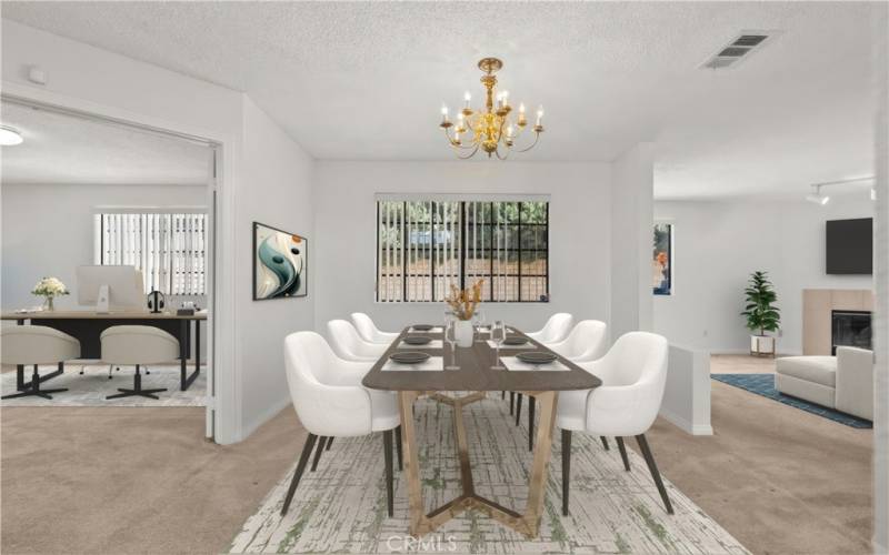 Virtually Staged Formal Dining Area