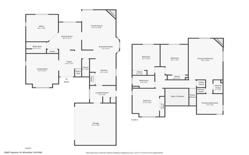 Upstairs and Downstairs floor plan