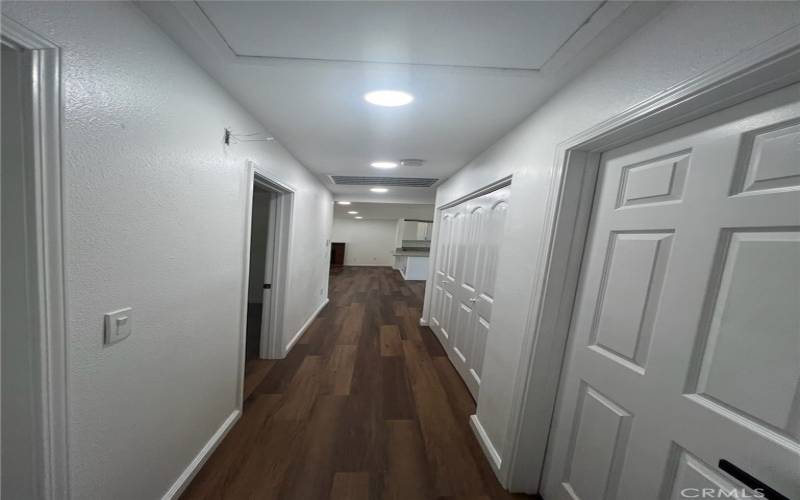 Hallway facing towards kitchen