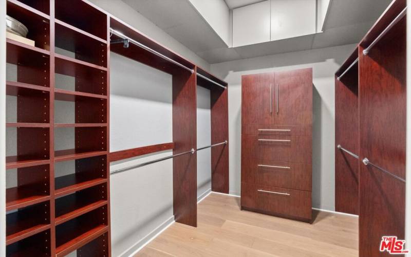 Huge Primary suite closet, with custom built ins