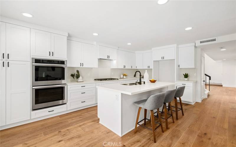 Pantry and double ovens.