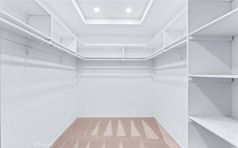 Massive closet in the primary offering an abundance of storage