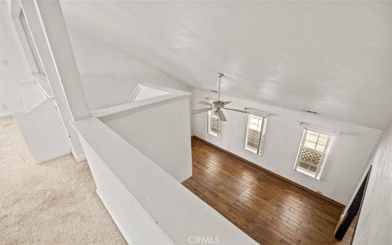 Looking to living room from loft