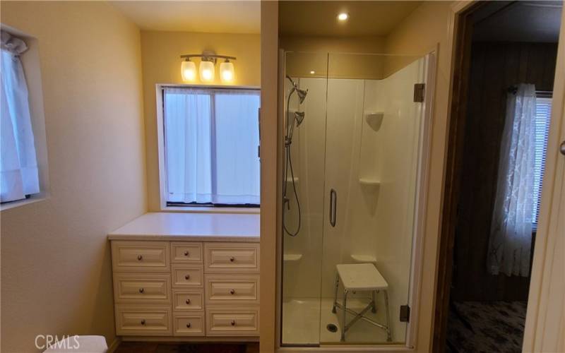 Primary Bathroom with Additional Vanity/Cabinetry Area