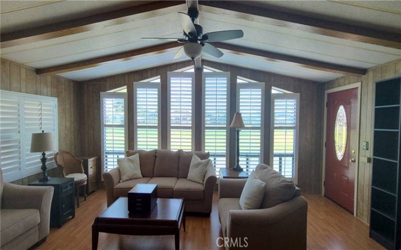 Spacious Living Room with Vaulted Ceilings & View of Golf Course!