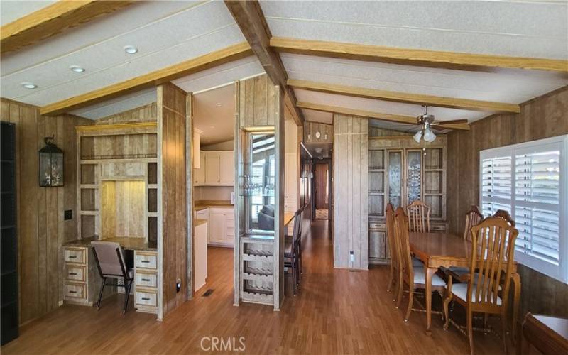 Dining Area with Built-in Hutch, Adjacent to Living Room