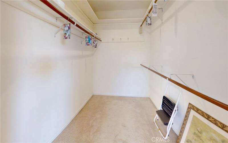 Upstairs large walk-in closet in master suite