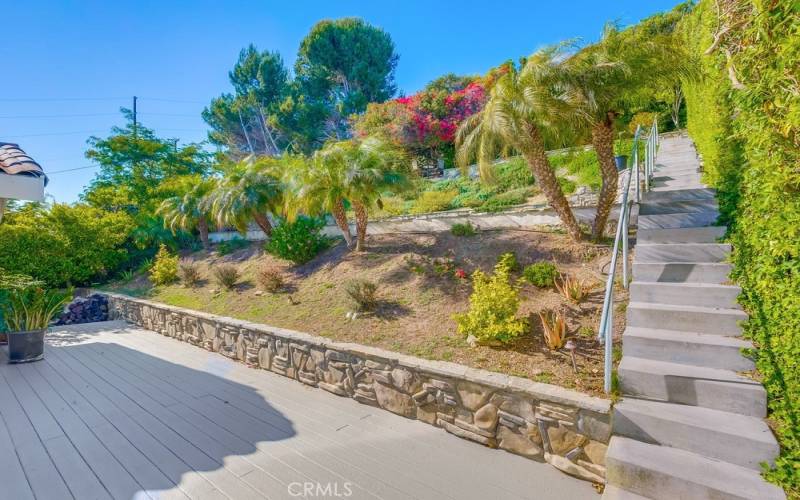 Terraced Backyard with three flat usable areas