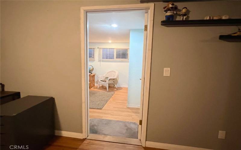 Door from second bedroom to bonus room.