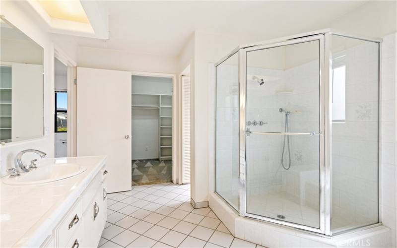 Spacious Primary Suite's bathroom w/separate shower and tub