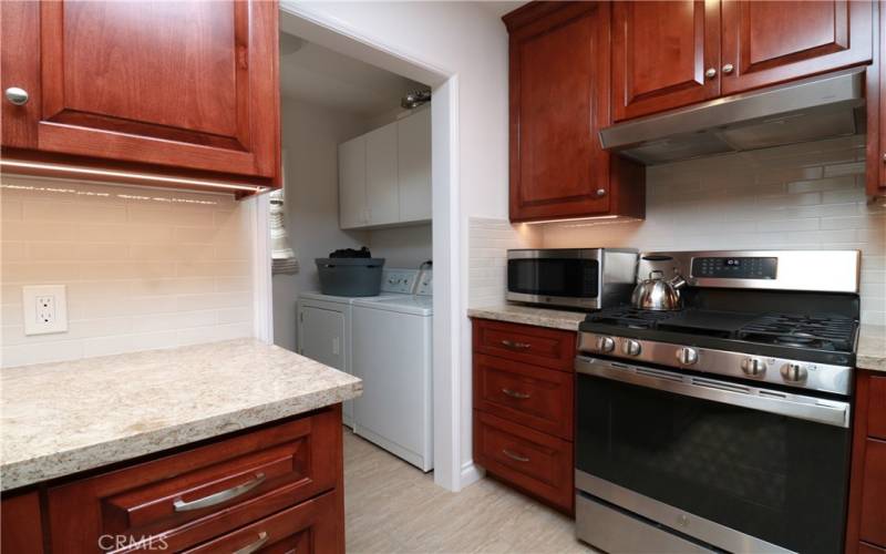 Stainless steel kitchen applicances, washer and dryer included with the home.