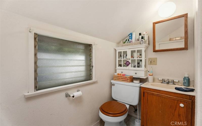 Bathroom in additional living area above garage