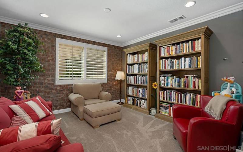 Downstairs office/study with barn door