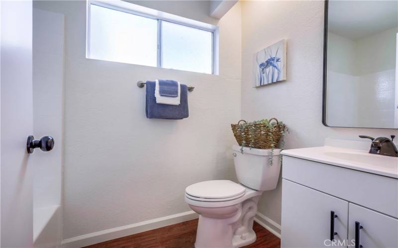 2nd floor upgraded bathroom with shower tub,