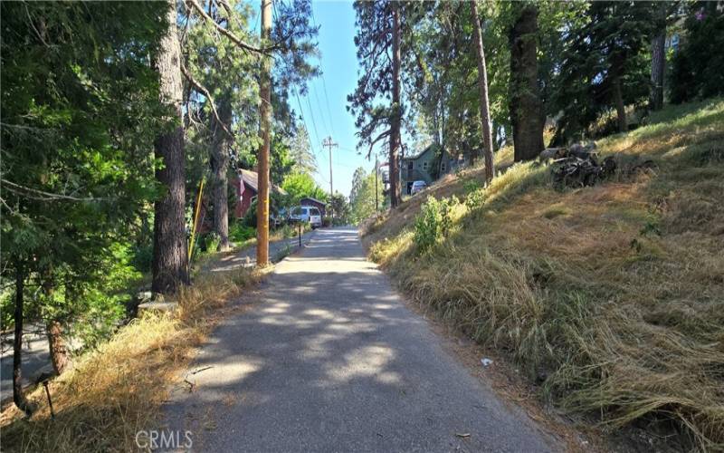 View of street in front of lot - lot is upslope