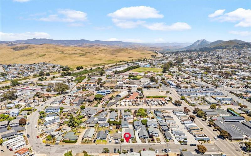 Aerial view of downtown Morro Bay