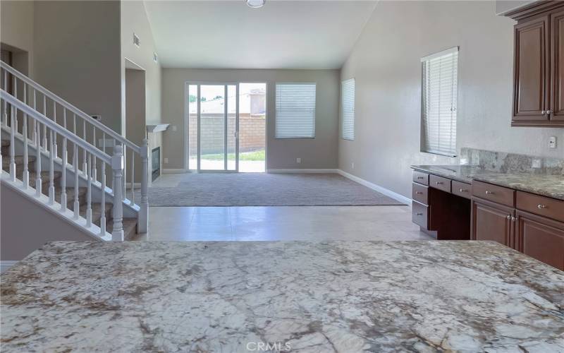 KITCHEN OPENS TO FAMILY ROOM