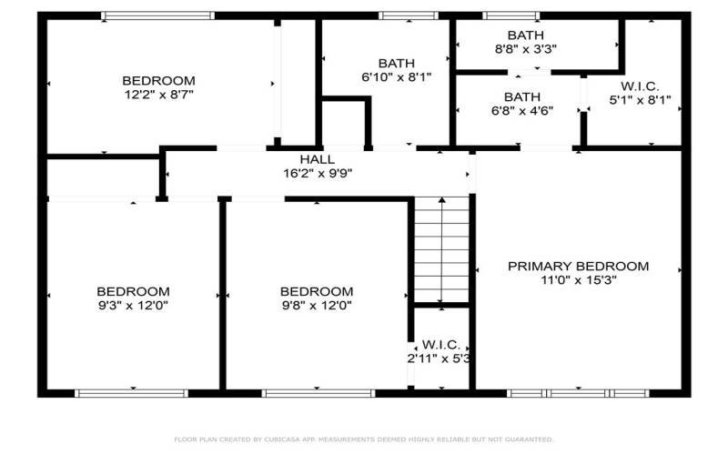 The floorplan map of upstairs.