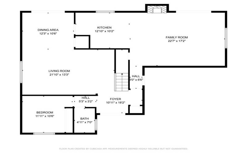 The floorplan map of downstairs.