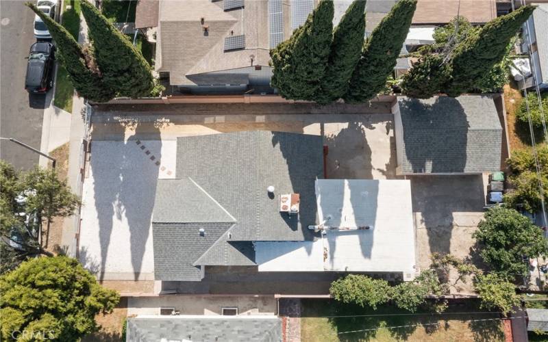 side arial view of the house