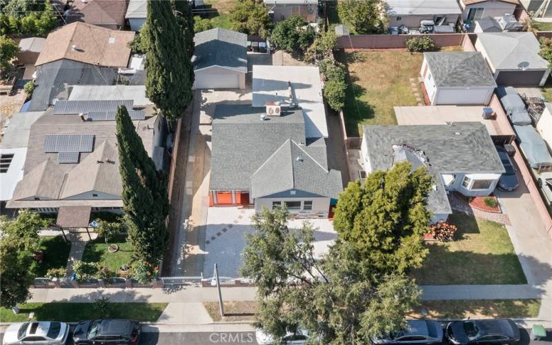 arial view of the house