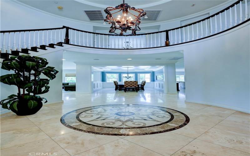 Stunning medallion in the center of the foyer.