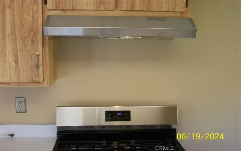 View Of New Stove And New Exhaust Hood