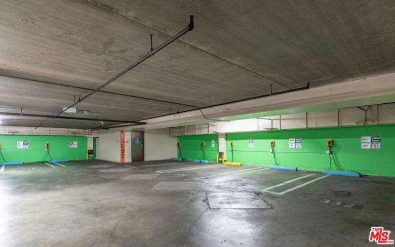 Lower Level Garage w/ Electric Car Charging Stations