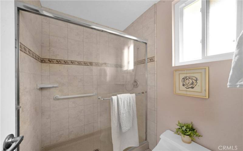 Walk in shower with privacy toliet