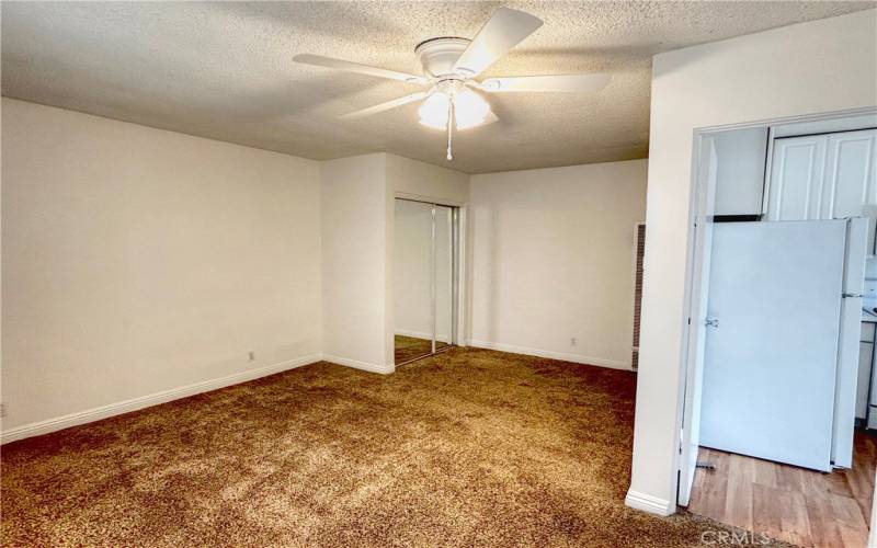 Carpeted bedroom, mirrored wardrobes, new fan, recently renovated bathroom.