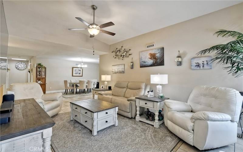 View from living room toward the dining room