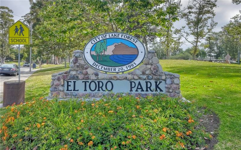 Just down Los Alisos, finds El Toro Park